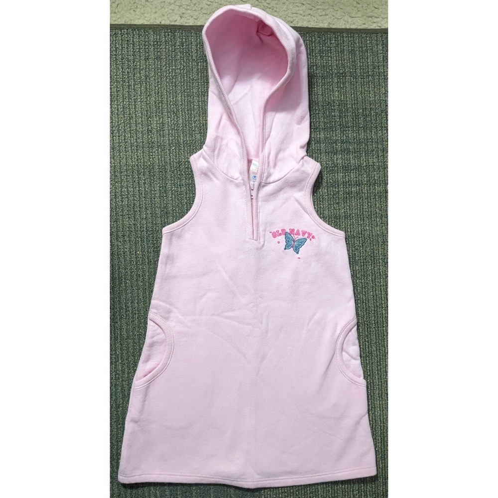 Old Navy Girl's Soft Pink Sleeveless Hooded Dress Size 2T Beach‎ Cover Pockets